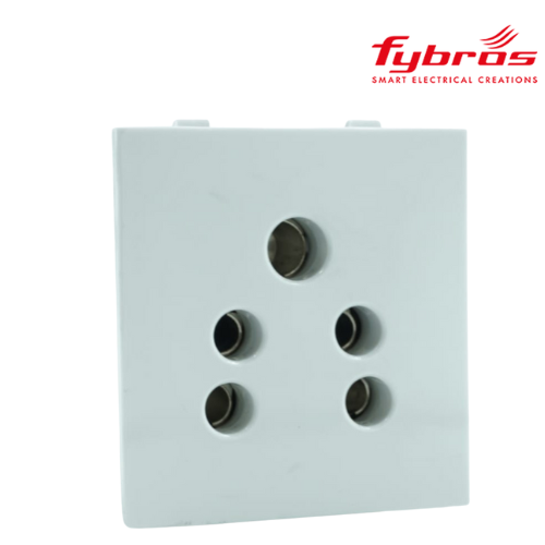 Socket Fybros Woodem 6Amps White Plana/Raze